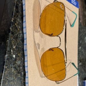 Ray-Ban Gold Frame Sunglasses with Amber Lenses